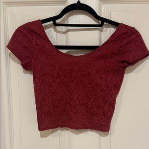 Abercrombie & Fitch Red Lace Crop Top
